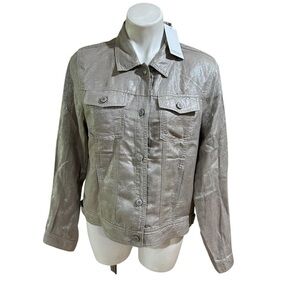 Jones New York Silver Jean Jacket Classic Style
